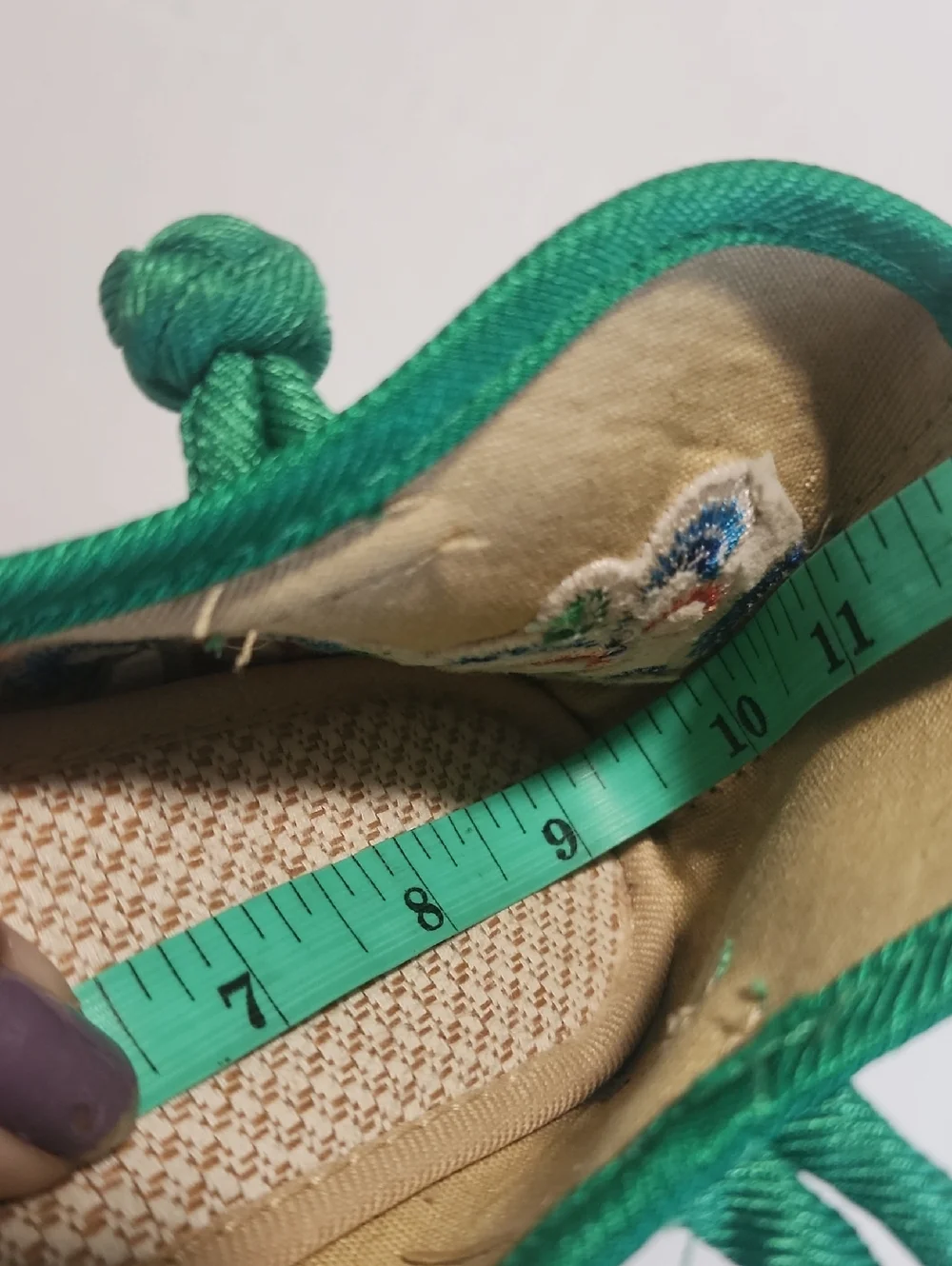 Chinese Embroidered Floral Mary Jane Cotton Loafer Wedge Shoes